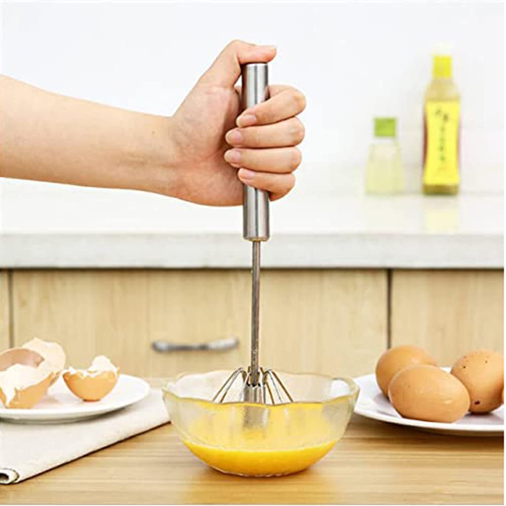 PARABRAHMA Power Free Stainless Steel Hand Push Whisk Hand Blender Mathani Ravai Madhani Egg Beater Frother Stirrer Blending Whisking Beating Stirring Lassi/Butter Milk Maker Mixer (12 Inch)-image-48