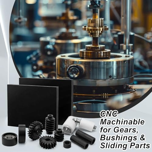Image of 2 Pcs Black Delrin /Acetal Plastic Sheet 1 /2 inch Thick, 6 inch x 6 inch Sheet | Gears Parts, Decor, DIY Projects Gears, Bushings & Sliding Parts, Wear Resistant Low Friction Sheet Machining Precision Parts