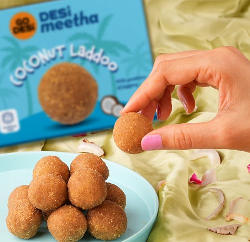 Image of GO DESi Classic Kaju Katli 200 grams & Coconut Laddu, 300 grams Combo