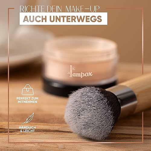 lampox Kabuki Pinsel Kosmetikpinsel Make Up Pinsel Puderpinsel mit Bambusgriff
