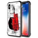 CARLOCA iPhone Xs Case,Boxing Gloves iPhone X Cases for Girls Boys,Graphic Design Shockproof Anti-Scratch Hard Back Case for Apple iPhone X/XS