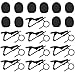 20 Pcs Metal Lapel Mic Clips Sponge Cover Kit, Metal Lavalier Tie Clips with Foam Windscreen Covers, Lapel Microphone Clips Cover Kit