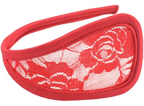 Women Lace C String Thongs, Ladies Mini Cover Sexy Underwear, C Shape Panties for Valentine's day gift CX103 (Red Lace)