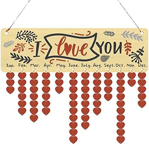 Plaques & Signs - 1pcs Creative Fashion Wood Birthday Important Day Reminder Board Diy Calendar I Love You - Planner Calendar Birthday Desk Wood Calendar Bear Blank Wood Calendar 2019 Diy Plaqu