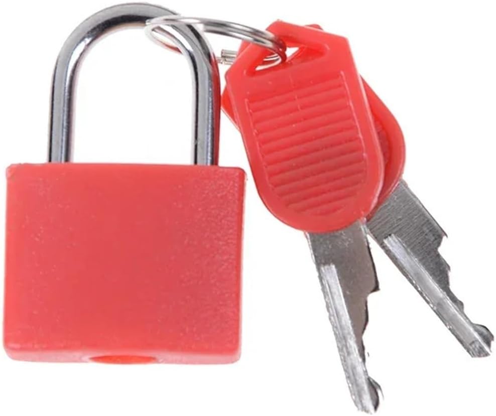 6 Colors Small Mini Strong Steel Padlock Travel Tiny Suitcase Lock with 2 Keys 1Pcs(5)