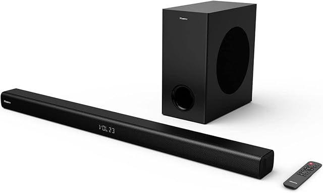 Hisense HS218 Soundbar, Czarny, 96 x 8.2 x 5.8 cm