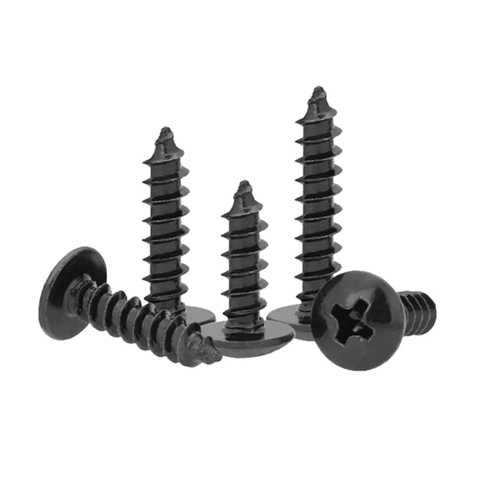 Tornillos autorroscantes 50 Tornillos autorroscantes de Cabeza de Hongo con Ranura en de Acero al Carbono Negro M2.6/M3/M3.5/M4/M5, M3.5 x 30 mm(M5x10mm)