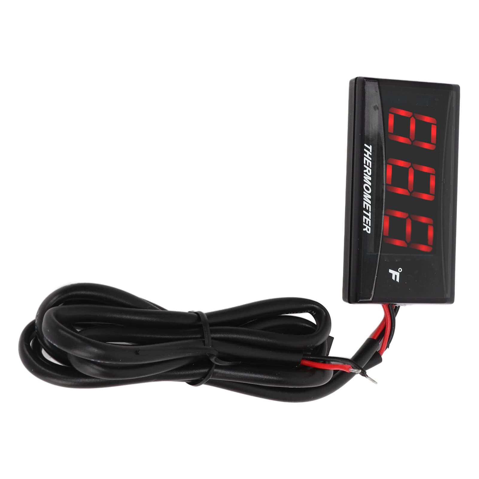 LCD-Motorrad-Thermometer, Ultradünn, Wasserdicht, Wassertemperaturmesser, Zündkerzenadapter, DC12V (Rot)