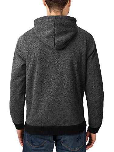 Hat and Beyond Mens Lightweight Marled Pullover Hoodie Solid Brushed Fleece Sweater2