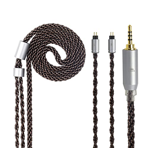 okcsc 0.78 2 PIN Replacement Upgrade IEM Cable for KZ AS10 ZS10 ZS6 ZSR ZSA ED16 ES4 ZST BL03 TRN V90 V80 ES4, 8 Core OFC Audio Cable with 2.5mm Plug, 4 Feet Length