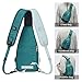 G4Free Sling Bag RFID Blocking Crossbody Sling Backpack Small Shoulder Chest Bag Daypack with Earphone Hole Men Women Hiking Travel(Teal)