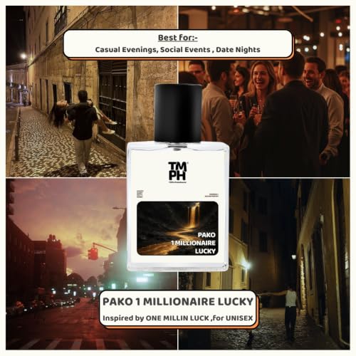 Image of TMPerfumehouse Pako 1 millionaire lucky EDP for Men | Sweet, Fruity & Long Lasting Perfume Spray | Woody, Sweet & Honey Fragrance | Luxury Gift for Him | TMPH | 50ml