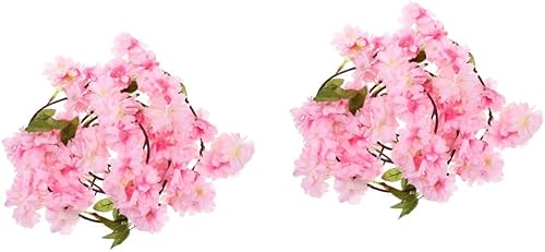 GALPADA 2 piezas de decoración de interiores flores para el hogar arreglo de flores para exteriores pared de color cereza M seda artificiales