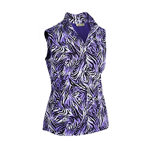 Monterey Club Women's Leopard Print Vest #2796 (True Violet/Black, Large) (Sale)
