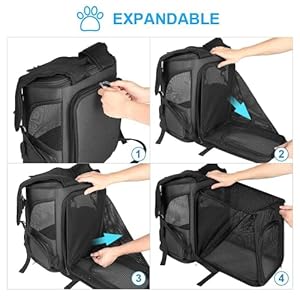   HALOVIE-Pet-Carrier-Backpack-Expandable-for-Cats-Dogs-Under-18-LB-Breathable-Mesh-Cat-Backpack-Carrier-Bag-Foldable-Dog-Backpack-Carrier-for-Small-Dogs-Rabbits-Puppies