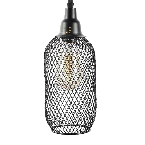 Image of DECOHOME Modern Hanging Ceiling Lamp Lights for Home & Decor | Premium Finish Pendant Light for Living Room, Bedroom & Dining Area | Stylish Indoor Lighting | Chandelier Lights (Cylindrical-Black)