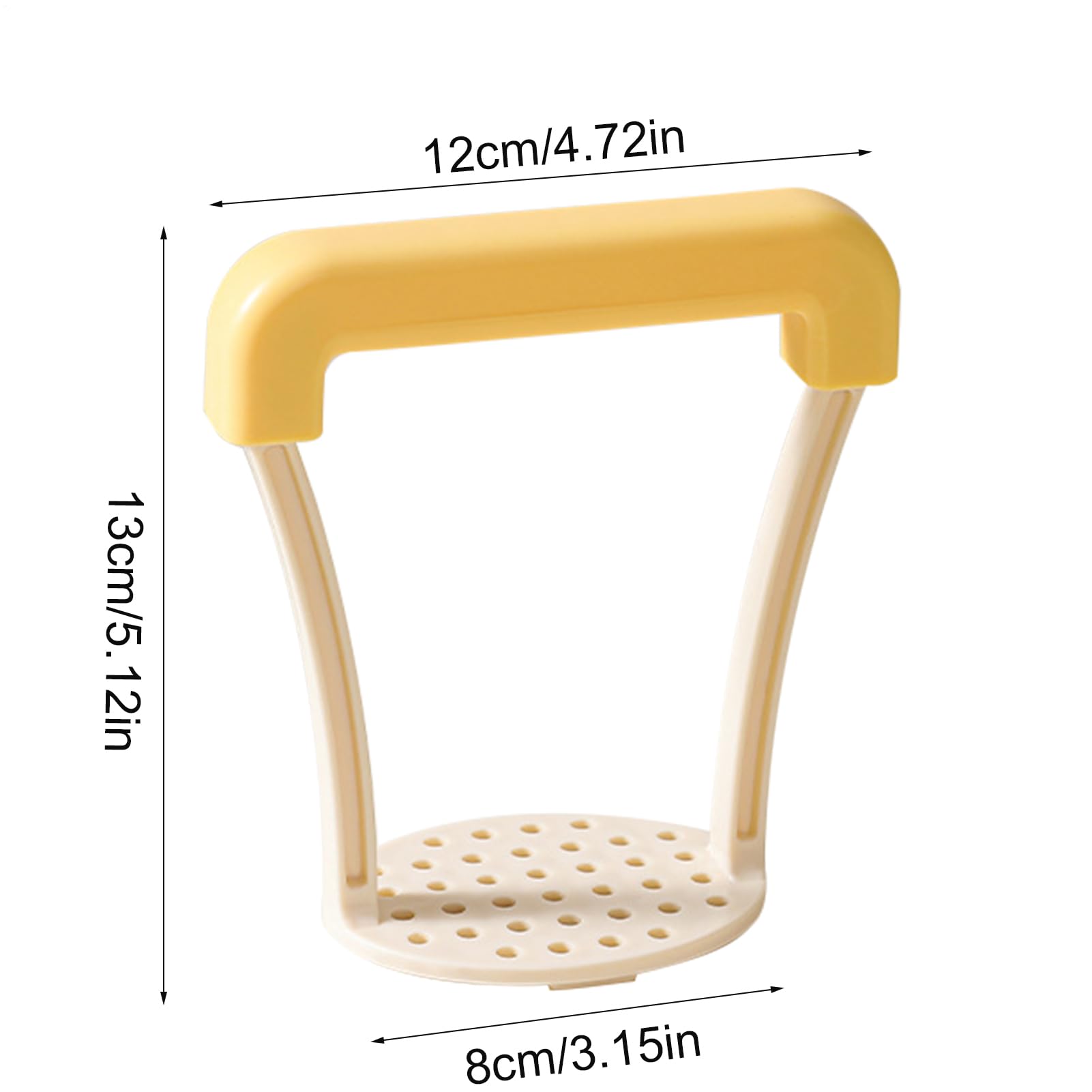 Presse-purée manuelle | Outil de cuisine pour écraser – Poignée antidérapante de 13 cm – Prise confortable sans rayures pour cuisiner l'avocat et les légumes