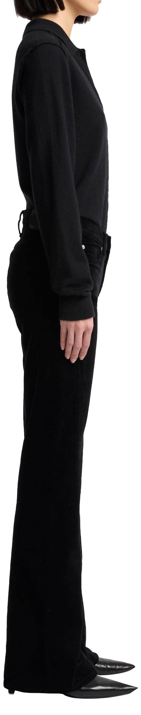 7 For All Mankind Damen Twisted Dojo Tailorless Corduroy Black Pants