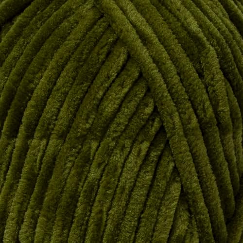 Utopia Crafts Velvet Lux Chenille Super Soft Chunky Yarn for Knitting and Crochet Yarn 2X 100g (Dark Olive) - Image 3