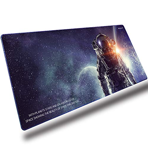 EXCO Alfombrilla de ratón, Superficie Lisa de Goma Antideslizante cojín Grande（900×400mm） Planet, Alfombrilla de ratón interestelar