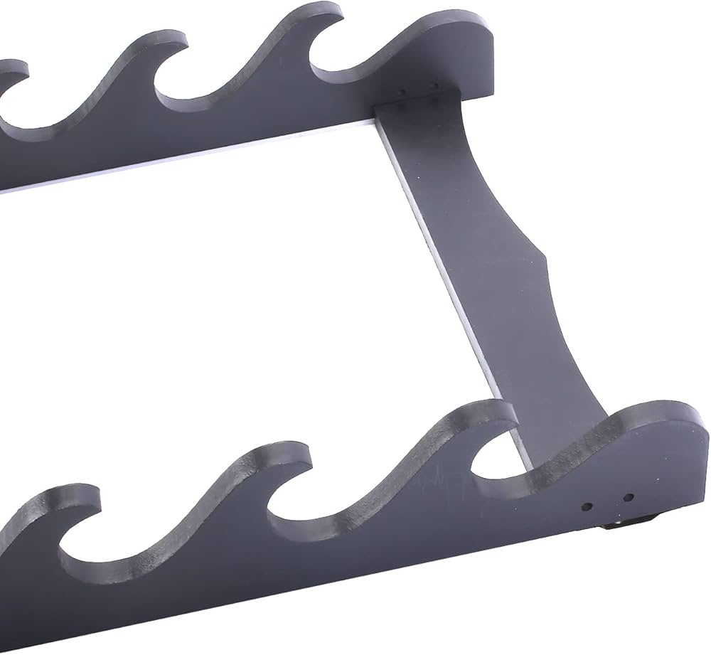 Amazon.co.jp: aleawol 刀掛け 8本用 木製黒塗 壁掛け用刀剣置きり