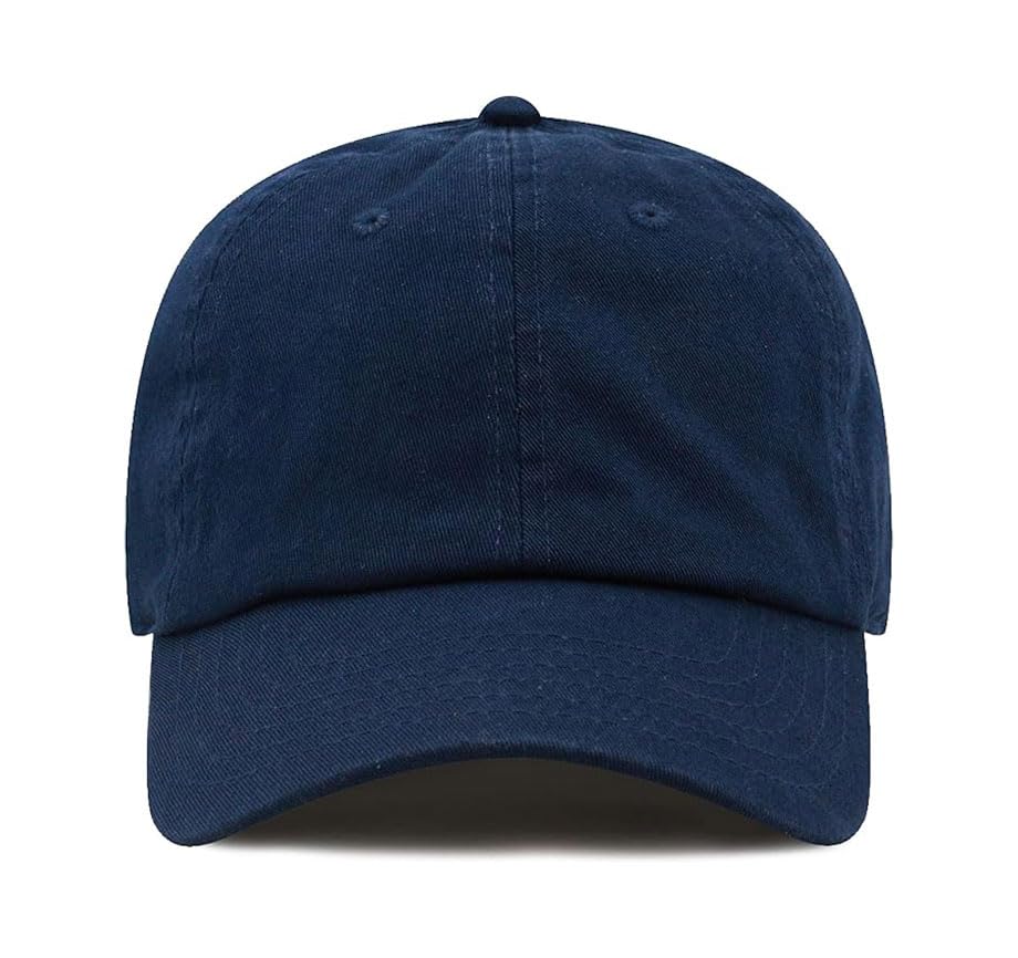 Image of Cotton Baseball Cap Dad Hat - Washed Low Profile Adjustable Hat for Men Women Casual Outdoor Running Golf