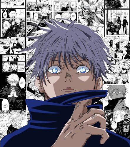 Image of Moment Prints Gojo Satoru Manga Collage Poster Set 2 - Set of 20, 210 mm x 297 mm, 300 GSM Paper, Satoru Gojo Posters, Gojo Poster (Gojo Manga 2) - Glue Dots Included, Cardstock