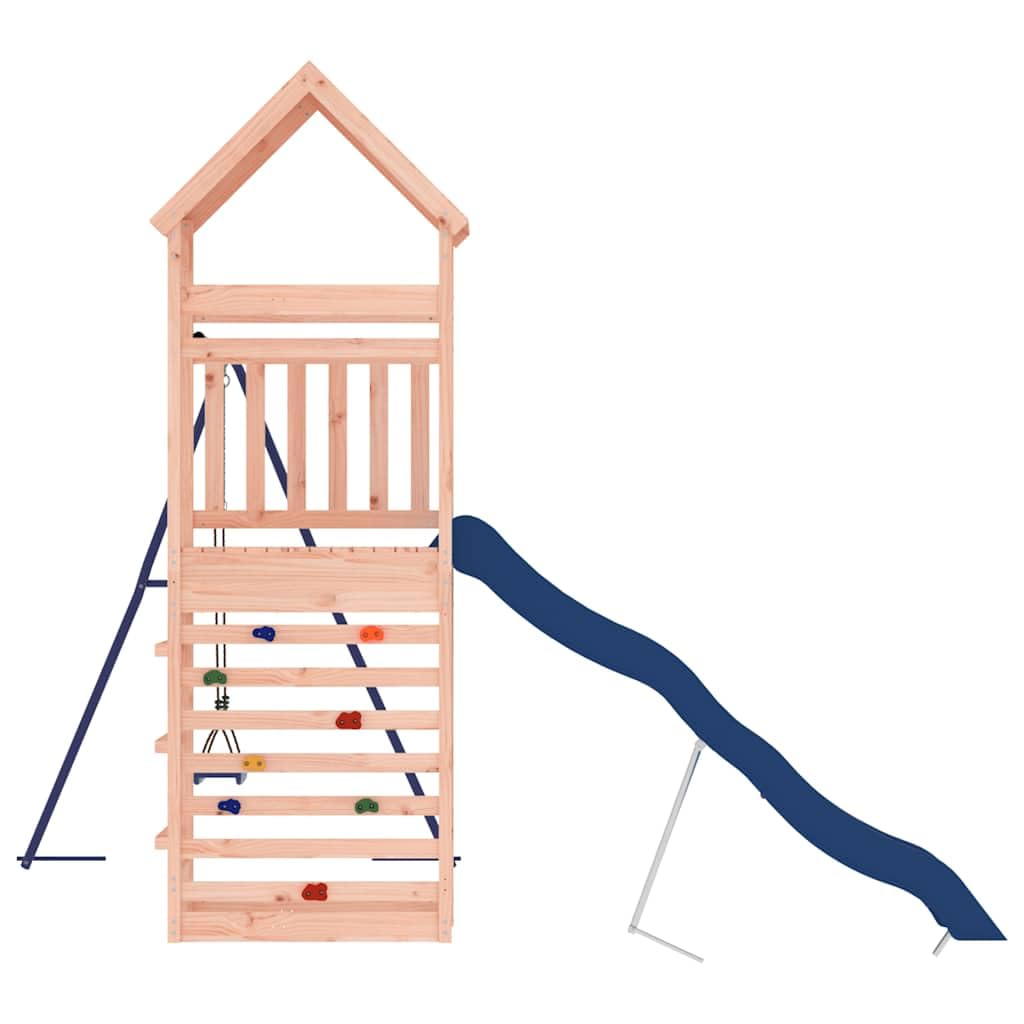 Torre da gioco in legno massiccio Douglasie con altalena, scivolo ondulato e sabbiera, struttura da arrampicata per giardino e esterni, parco giochi sicuro per bambini e neonati