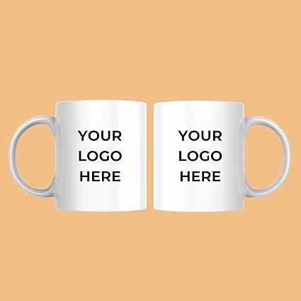 Gogirgit Personalized Custom White Coffee Mug, 11oz, 330ml, Printed with Your Logo, Quote, Text or Photo for Gifting
