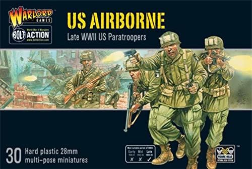 Bolt Action US Airborne Paratroopers 1:56 WWII Military Wargaming Figures Plastic Model Kit