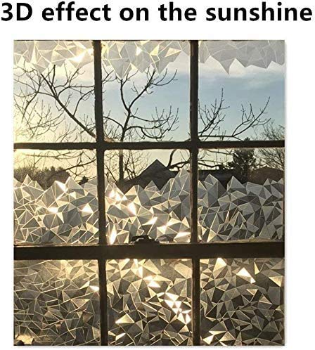 Niviy 3D No Glue Static Cling Window Films Privacy Cut Glass Window Sticker For Bathroom Office Kitchen Window Decor 11.8"X 78.7" #TOP4