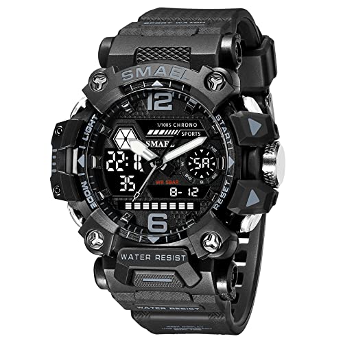 Montre de sport SMAEL 8072 noir et gris pour homme