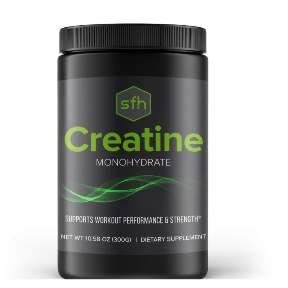 SFH Suplemento de creatina monohidratada em pó micronizada sem sabor, 300 g