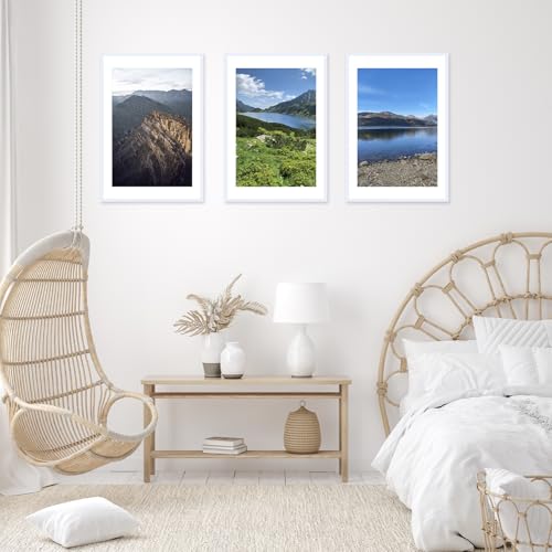 Image of JCJMY 24x36 Picture Frame with 20x30 Mat, Display Photo 20x30 with Mat or 24 x 36 Without Mat, Wall Hanging Large 24 by 36 Poster Frame with Plexiglass, White