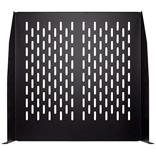 Image of NavePoint 2U 19-Inch Universal Vented Rack Mount Cantilever Fixed Server Cabinet Shelf 18-Inches Deep Black
