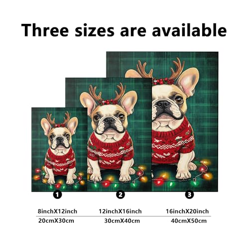Toile murale de Noël chien pull rouge sans cadre 40,6x50,8 cm