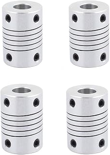 8mm to 8mm Shaft Coupling 25mm Length 19mm Diameter Stepper Motor Coupler Aluminum Alloy Joint Connector for 3D Printer CNC Machine DIY Encoder(Pack of 4）