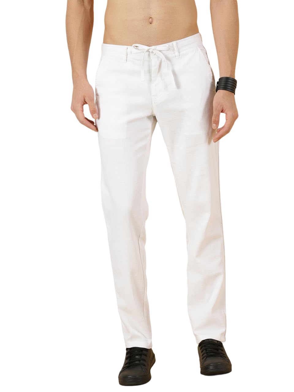 thomas scott Men's | Solid | Light Weight | Breathable Fabric | Elasticated Waist | Mid Rise | Regular Fit | Cotton Blend | Button with Drawstring | Chino Trouser | Pants-picture-29