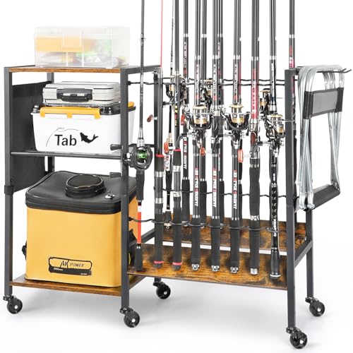 Olakee Rolling Fishing Rod Rack