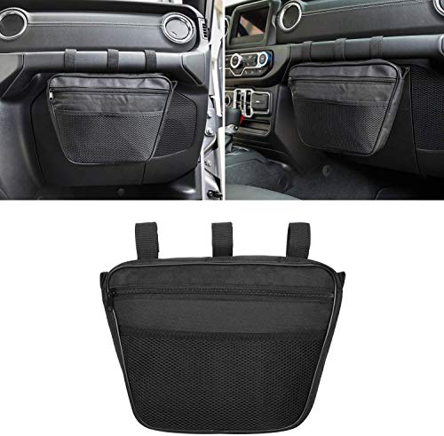 Passenger Grab Handles Accessory Storage Pouch Organizer Bag for Jeep Wrangler JK JL JKU TJ YJ CJ 1965-2019 Black Mesh UV Protected Polyester Dash Tools Bags