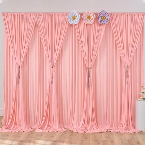 10ft x 10ft Wrinkle Free Black Backdrop Curtains for Parties, Polyester Photo Backdrop Drapes 2 Panels 5x10ft Photography for Wedding Birthday Backdrop Background
