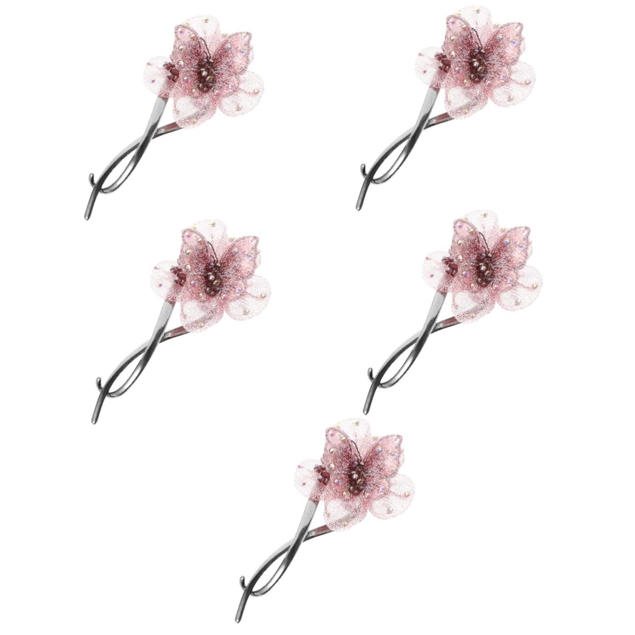 VICASKY 5 Pezzi Fermaglio per Antiscivolo in e Clip Twist Francese per Acconciature e Cavallo Accessorio Femminile Raffinato Rosa