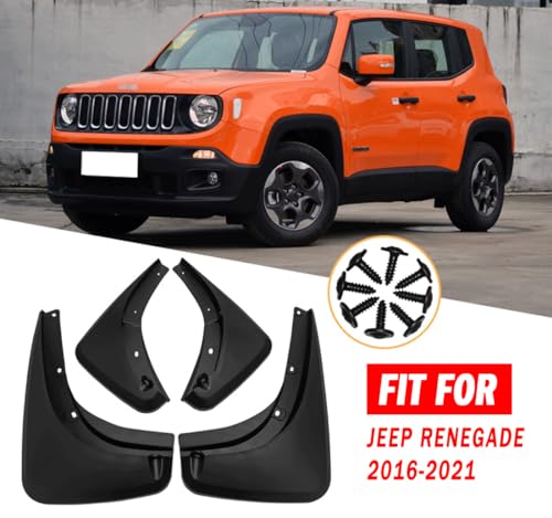 Image of Mud Flaps Mud Guards Fit for 2016-2021 Jeep Renegade, Front & Rear Mud Splash Guards Accessories - 4 Pc, Black