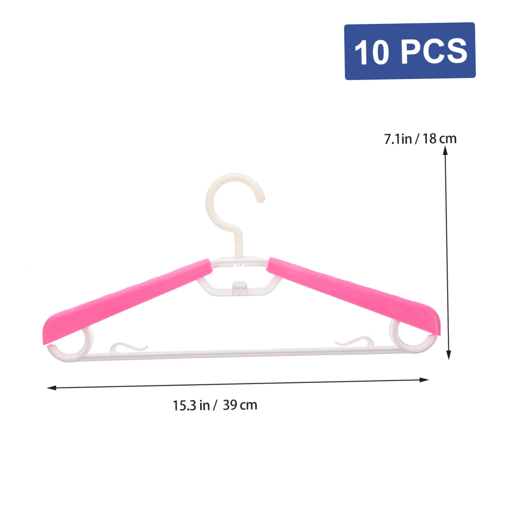 Verstellbare Kleiderbügel 10 Stück aus Abs, 16 bis 23 Zoll, Rosa