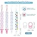 4 Pcs Baby Dummy Strap Clip, Pacifier Clip Dummy Holder Straps with 4 Silicone Adapter, Soother Chains Clips Fit All, Soothers, Teething Toys, Baby Essentials (Love Heart)…