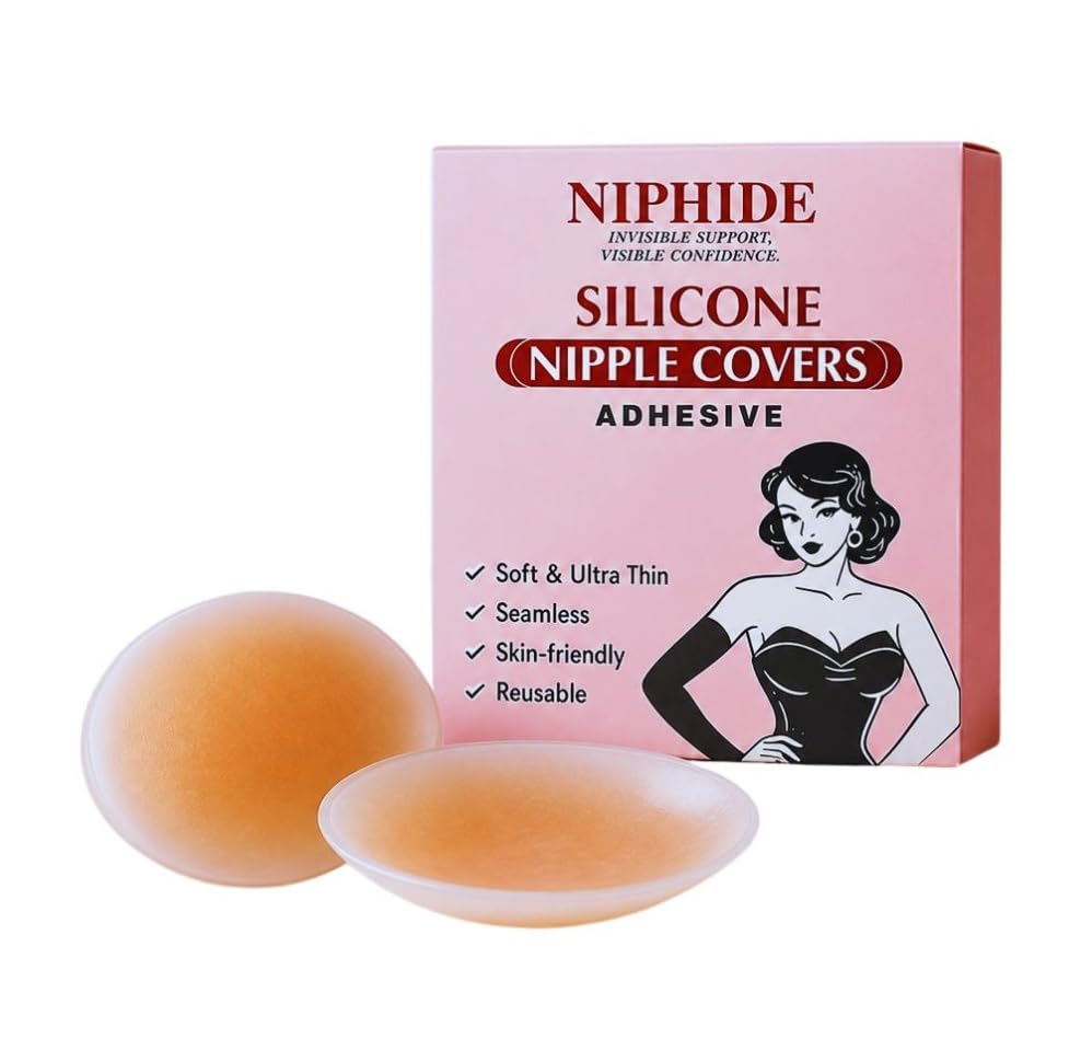 Silicone Nipple Covers for Women, Adhesive, Soft & Ultra Thin, Seamless, Reusable, Skin-Friendly, Champagne Nude-image-32
