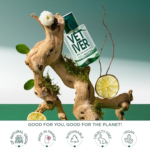 Image of Solinotes Vetiver Eau de Parfum, Bergamot & Amberwood, Vegan, 1.7 Fl Oz