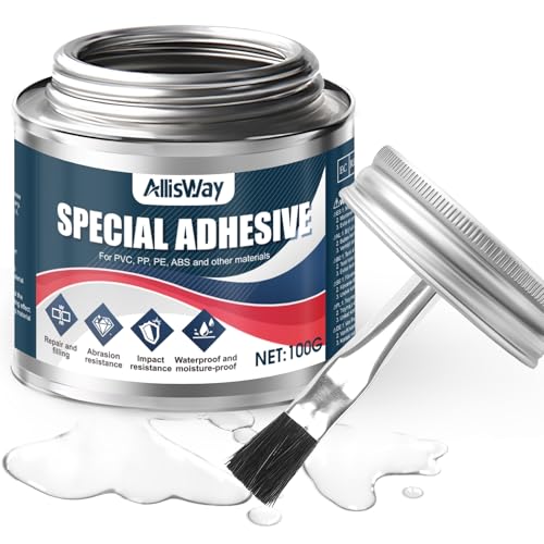 AllisWay Pegamento Paddle Surf, Pegamento PVC, Viene con su Propio Cabezal de Cepillo, Resistente al Agua, Adecuado para Reparar y Reponer Botes Inflables, Colchones, Piscinas Inflables