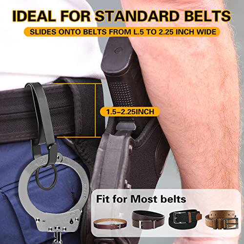 Duty Belt Key Holder, Quick Release Key Clip for Belt, Stainless Steel Tactical Stealth Key Ring Holder with 4 Detachable Keyrings for Police and Law Enforcement for Max 2.25 Inch Belt