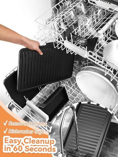 YOHSUGO Indoor Grill Smokeless, Compact Electric Grill Inside House for Kitchen Table, 1500W Korean BBQ Grill with Non-Stick Griddle Plate, Removable Raclette Cheese Pans の商品画像 4